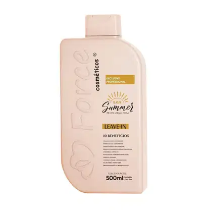 Imagem do produto Finalizador Capilar Leave-in S.O.S Summer Force Cosméticos 500ml - Pré Pós Praia e Piscina