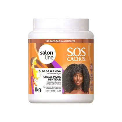 Creme para Pentear Salon Line S.O.S Cachos Óleo de Manga. Volumetria de 1kg.