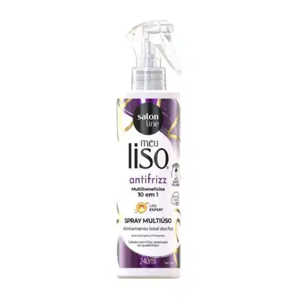 Spray Capilar Multiuso Salon Line Meu Liso Antifrizz Multibenefícios 10 em 1. Volumetria de 240ml.
