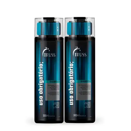 Kit com shampoo e condicionador Uso Obrigatório, da marca TRUSS