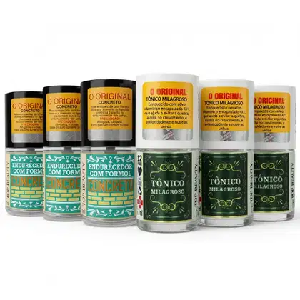 Imagem do produto Kit 6 Bases de Tratamento Para Unhas - Complexo Vitamínico SOS Base Concreto Endurecedor e Tônico Milagroso 7ml