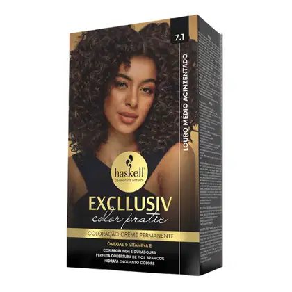 Imagem do produto Excllusiv Color Pratic - Kit Coloração 7.1 Louro Médio Acinzentado