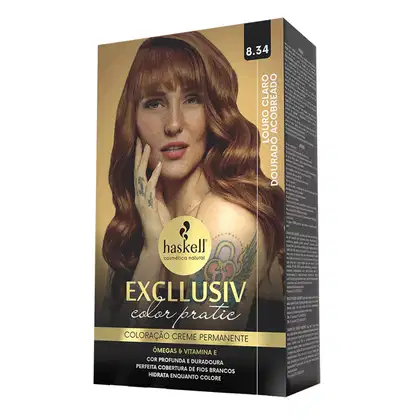 Imagem do produto Excllusiv Color Pratic - Kit Coloração 8.34 Louro Claro Dourado Acobreado