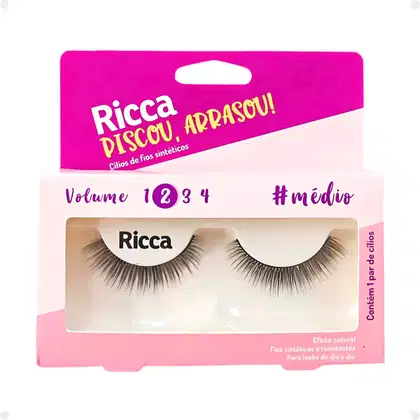 Imagem do produto Cílios Postiços Ricca Belliz Piscou,arrasou Vol:2 Médio Cód.2676