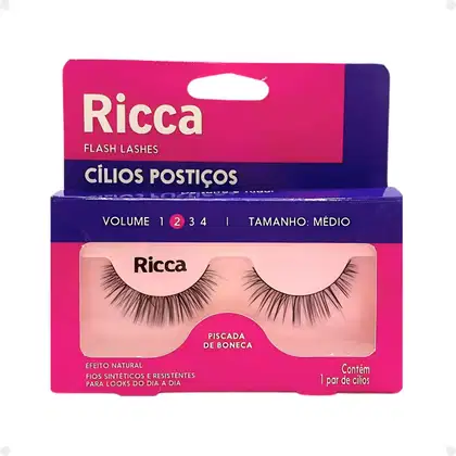 Imagem do produto Cílios Postiços Ricca Belliz Piscou,arrasou Vol:2 Médio Cód.2674