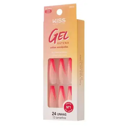 Imagem do produto Unhas Postiças Kiss Ny Gel Extend Bailarina Com 24un Gn01b
