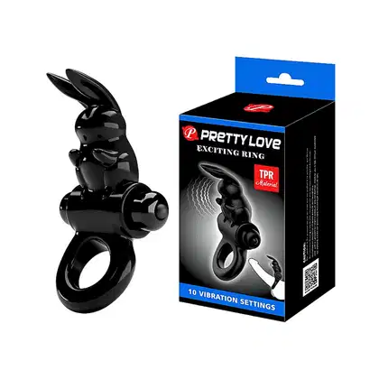 Imagem do produto Anel Peniano Formato de Coelho com Vibrador Pretty Love