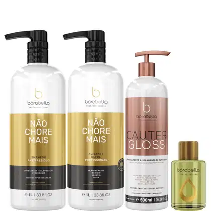 Imagem do produto Borabella Kit Não Chore Mais 1L + Cauter 500ml + Argan 7ml