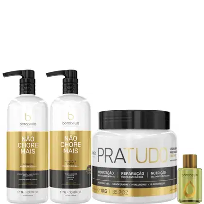 Imagem do produto Borabella Kit Não Chore Mais 2x1L + Pratudo 1kg + Argan 7ml