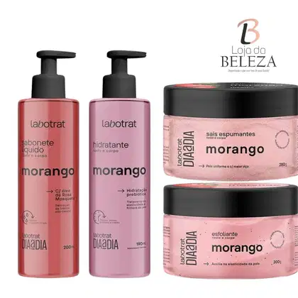 Imagem do produto Kit Banho Perfumado Morango Labotrat Dia A Dia Corpo E Rosto