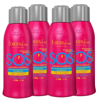 Imagem do produto Kit Sos Reconstrutor Forever Liss 4 Unidades De 300ml Cada
