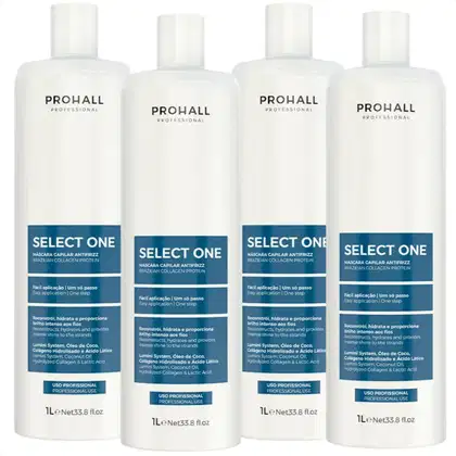 Imagem do produto Kit Select One Prohall 1L Tratamento Capilar 4 Unidades
