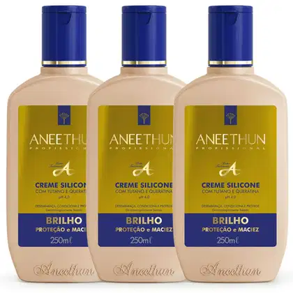 Imagem do produto Kit Creme De Silicone Aneethun Linha A 250ml Cada 3 Unidades