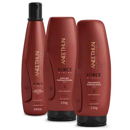 Imagem do produto Kit Shampoo Máscara e Finalizador Aneethun Force System