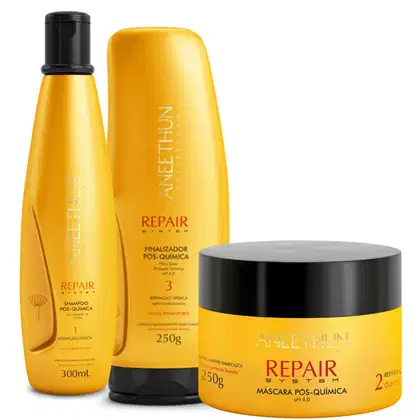Imagem do produto Kit Shampoo Máscara e Finalizador Aneethun Force Repair