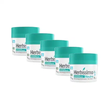 Imagem do produto Kit Desodorantes Creme Herbissimo Neutro 55g (5 unidades)