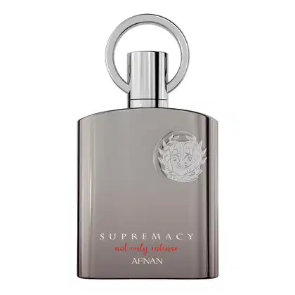 Perfume Supremacy Not Only Intense Afnan Eau de Parfum 100ml, com design elegante em tons de cinza e prata
