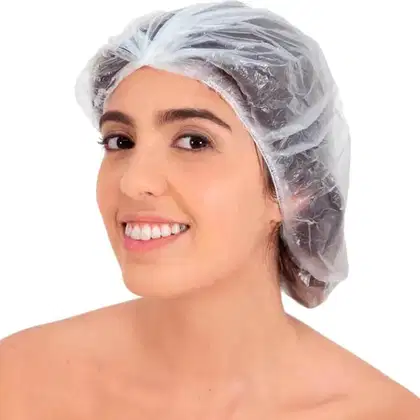 Imagem do produto Santa Clara - Touca Plástica Descartável para Banho Transparente (50 Peças)