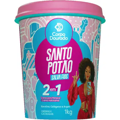 Imagem do produto Corpo Dourado Santo Potão - Creme 2 em 1 de Pentear e Hidratação 1kg