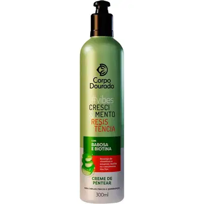 Imagem do produto Corpo Dourado Vibes Crescimento Babosa e Biotina - Creme de Pentear  300ml