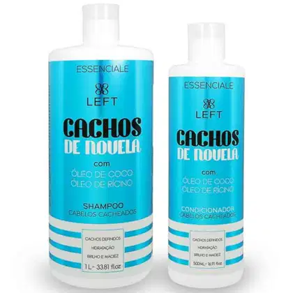 Imagem do produto Kit Cachos de Novela Shampoo 1lt + Condicionador 500ml Mini Pack Essenciale