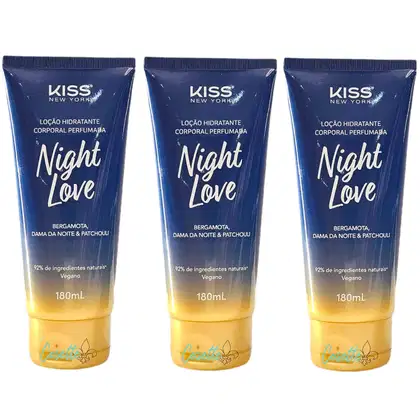 Imagem do produto Kit Kiss New York Night Love - Loção Hidratante Corporal 180ml - 3 Unidades