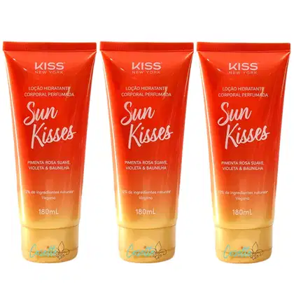 Imagem do produto Kit Kiss New York Sun Kisses - Loção Hidratante Corporal 180ml - 3 Unidades