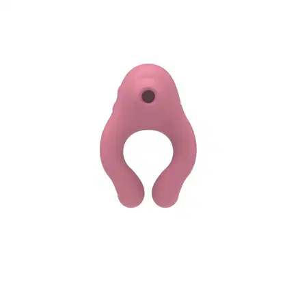 Imagem do produto Anel Peniano Vibratório Recarregável Com Sugador Clitoriano Rosa