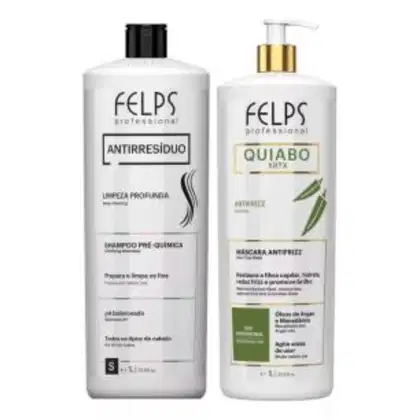 Imagem do produto Felps Escova Progressiva De Okra 1l e Antirresíduo 1L