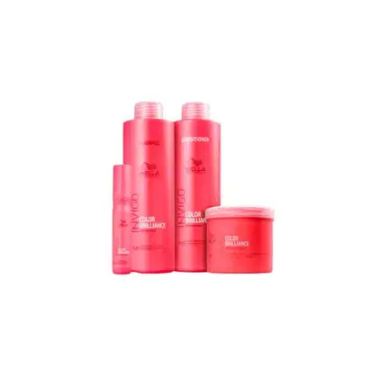 Imagem do produto Kit Brilliance Shampoo Condicionador Máscara e Li Balm - Wella