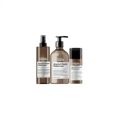 Imagem do produto Kit Absolut Repair Molecular Shampoo 500ml, Pré-Shampoo e Leave-in 100ml - LÓreal