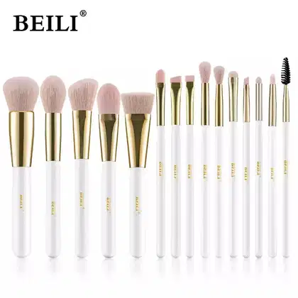 Imagem do produto Conjunto de Pincéis Profissional de Maquiagem Beili Sintético WG-15 (15 peças)
