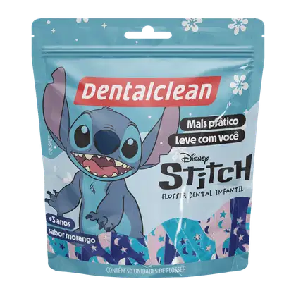 Imagem do produto Fio Dental Dentalclean Flosser Stitch Sabor Morango 50und
