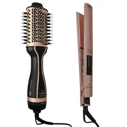 Imagem do produto GA.MA Italy Kit Escova Secadora Stylish Keration Brush 3D e Prancha Elegance Led Keration Pro Bivolt