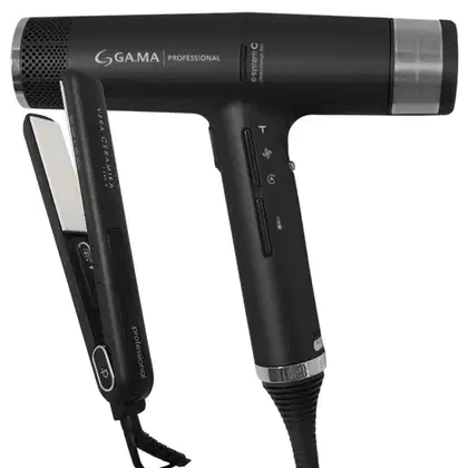 Imagem do produto GA.MA Italy Kit Secador iQ3 Black e Prancha G-Evo Vera Ceramika 127V