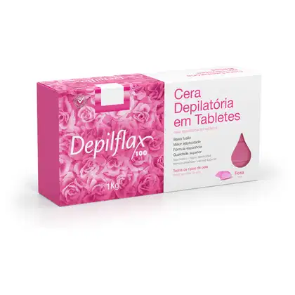 Imagem do produto Cera Quente Depilatória Rosa Barra Hidrata Depilflax 1kg