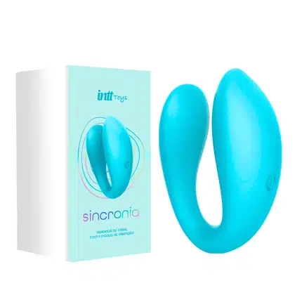 Imagem do produto Sincronia Vibrador de Casal Recarregável com 9 Modos de Vibração - Azul