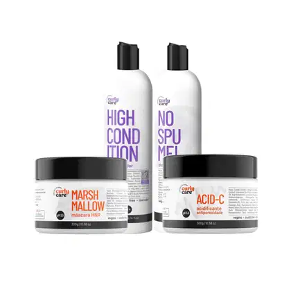 Imagem do produto Kit Curly Care Shampoo No Spume, High Condition, Mascara Acid-c E Marshmallow