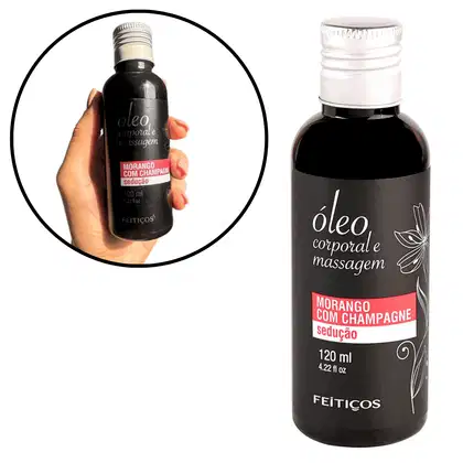Óleo de Massagem Feitiços Aromáticos Morango com Champanhe 120ml