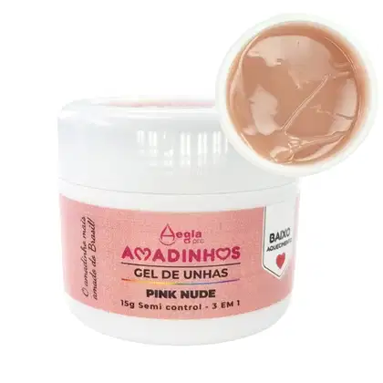 Gel de Unhas Aegla Pro Amadinhos Pink Nude, 15g.