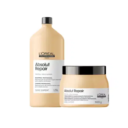 Kit L'Oréal Professionnel Serie Expert Absolut Repair Gold Quinoa + Protein Salon Intense, 2 produtos.