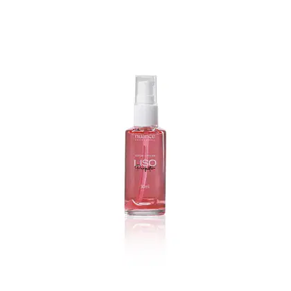 Sérum capilar Nuance Professional. O frasco possui um design simples, com um corpo cilíndrico transparente e um borrifador branco na parte superior. O rótulo exibe o nome do produto juntamente com a indicação "Sérum Capilar" e o volume de 30ml.