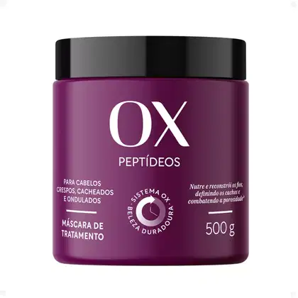 Imagem do produto Máscara de Tratamento OX Peptídeos Para Cabelos Crespos, Ondulados e Cacheados 500g