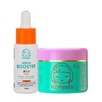 Imagem do produto Kit Creme Pele de Porcelana e Sérum Booster Vitamina C Kokeshi Hidratantes