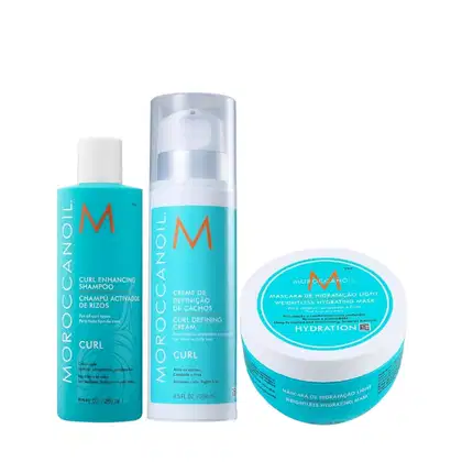 Imagem do produto Kit Moroccanoil Curl - Shampoo 250ml + Mousse Definidor de Cachos 250ml + Máscara Light 250g
