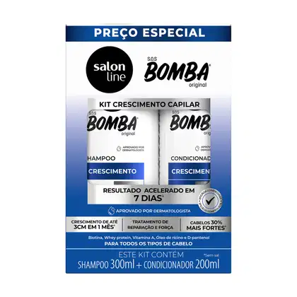 Imagem do produto Kit Shampoo 300ml + Condicionador 200ml  SOS Bomba Crescimento Capilar
