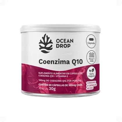 Suplemento Alimentar Ocean Drop Coenzima Q10, 60 Cápsulas.