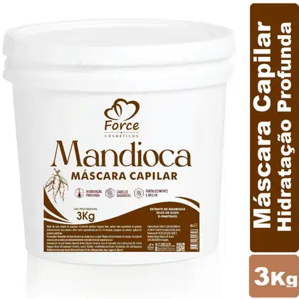 Imagem do produto Máscara Capilar Profissional de Mandioca Hidratação Profunda e Força - Balde 3Kg