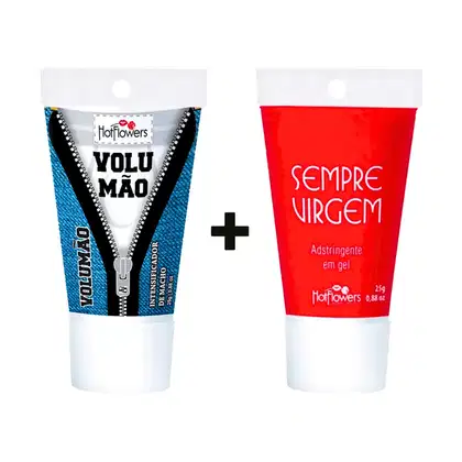 Imagem do produto Kit Excitante Masculino Volumão + Adstringente Sempre Virgem Hot Flowers