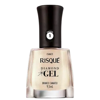 Imagem do produto Risqué Diamond Gel Branco Camafeu - Esmalte Metálico 9,5ml